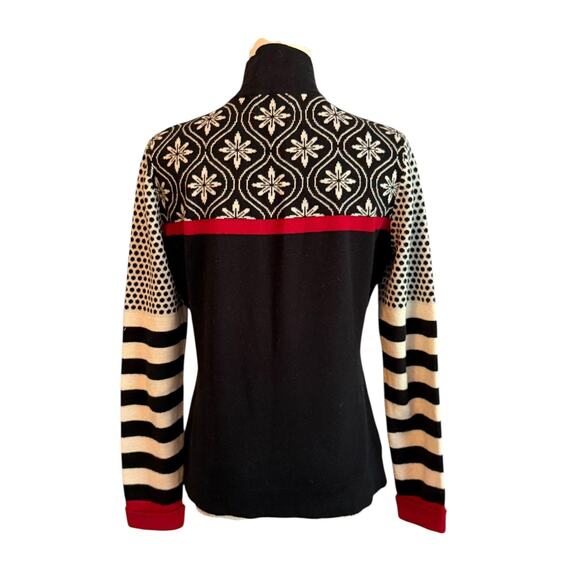 Neve Sweater Womens S Quarter Zip Mock Neck Fair Isle Nordic Alpine Wool Blend - Picture 3 of 9